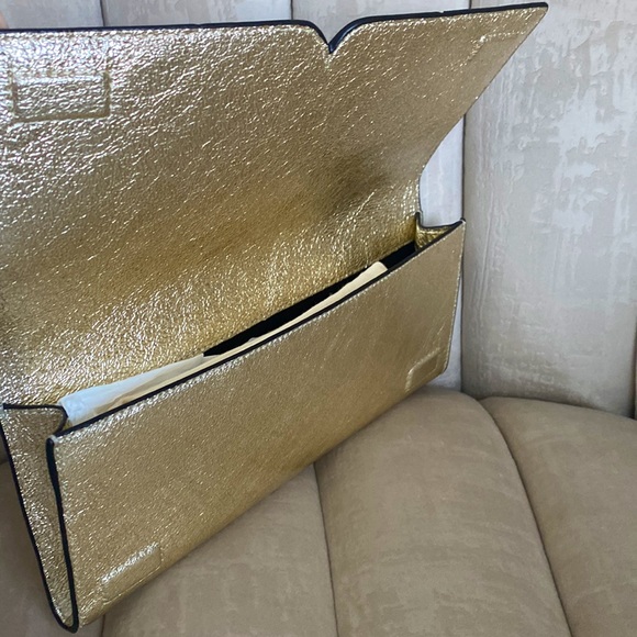 Tory Burch Serif Metallic Clutch - Picture 6 of 10